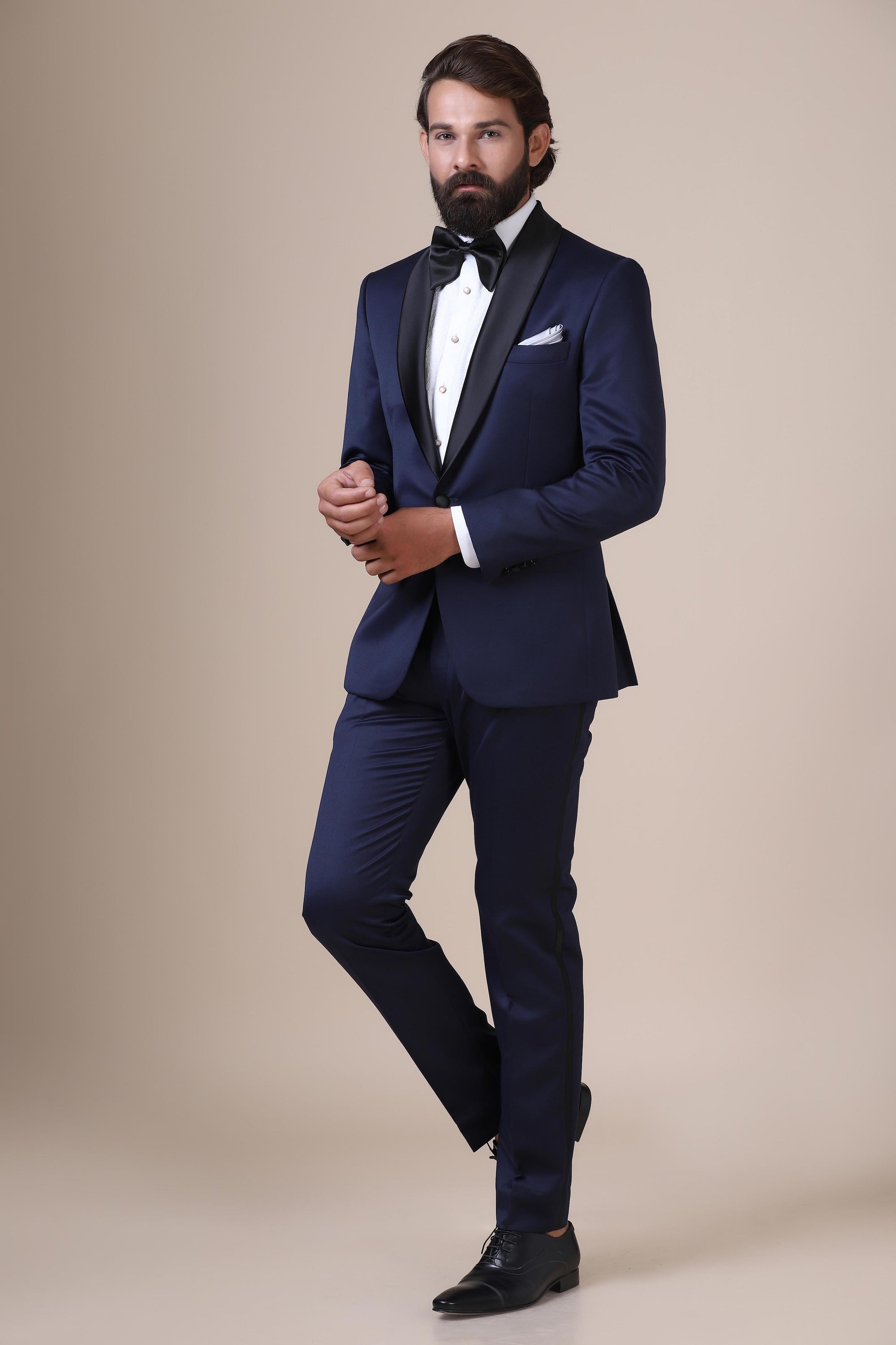 Dress with timeless elegance in our classic shawl lapel tuxedo. Shop Now!