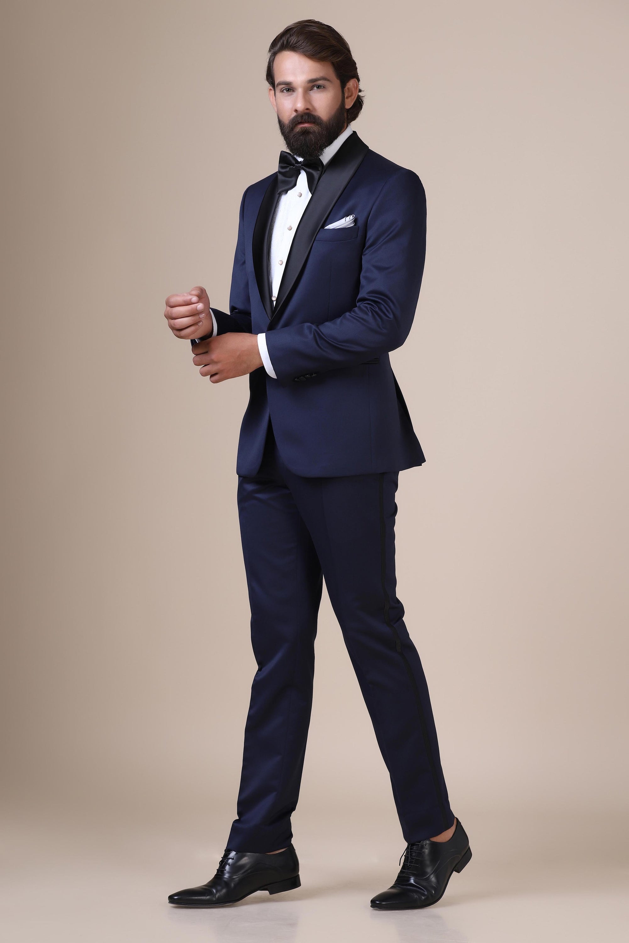 Dress with timeless elegance in our classic shawl lapel tuxedo. Shop Now!