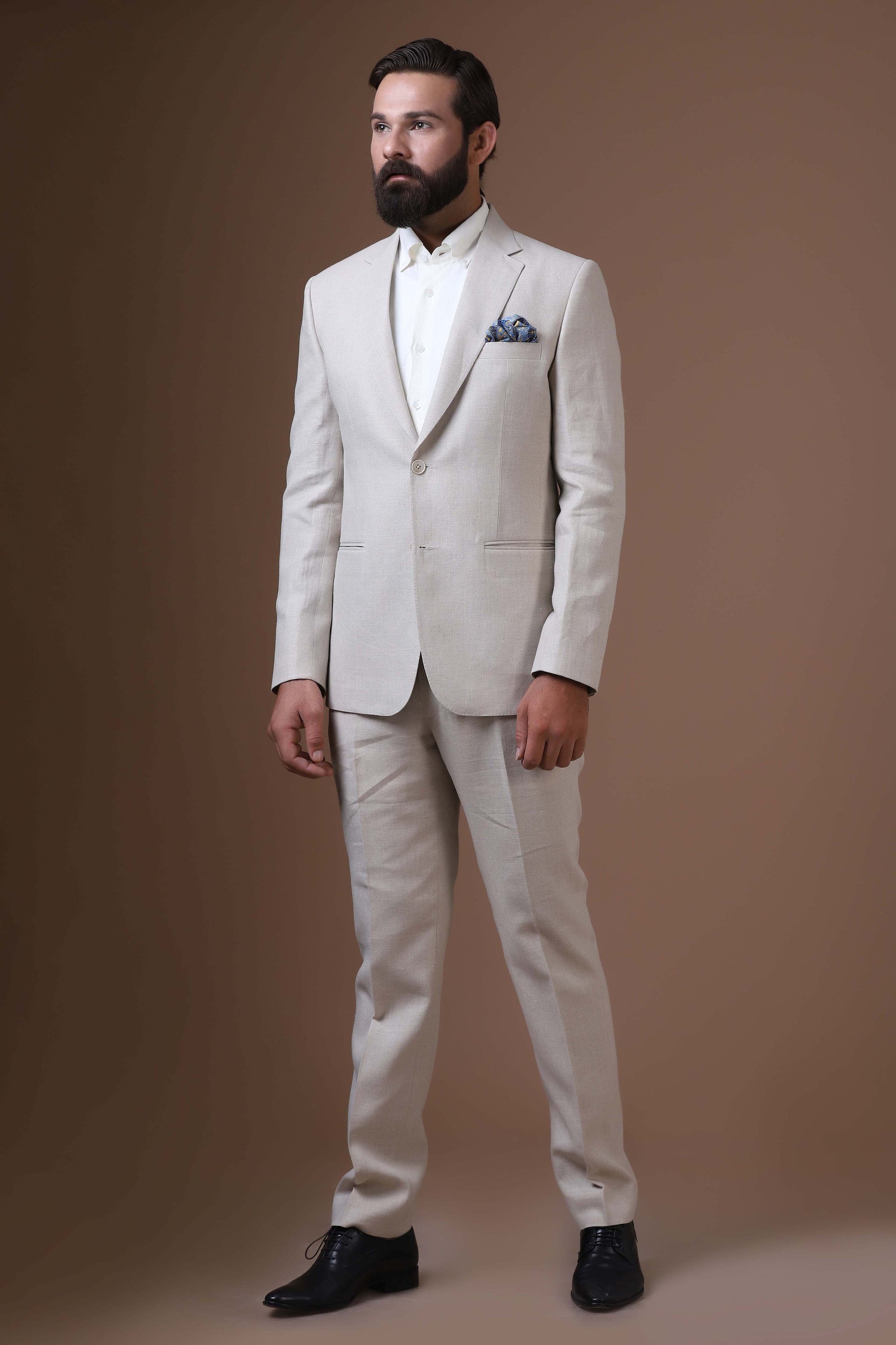 Elevate your style with our Two-Piece suit crafted from 100% Irish Linen. Shop Now!