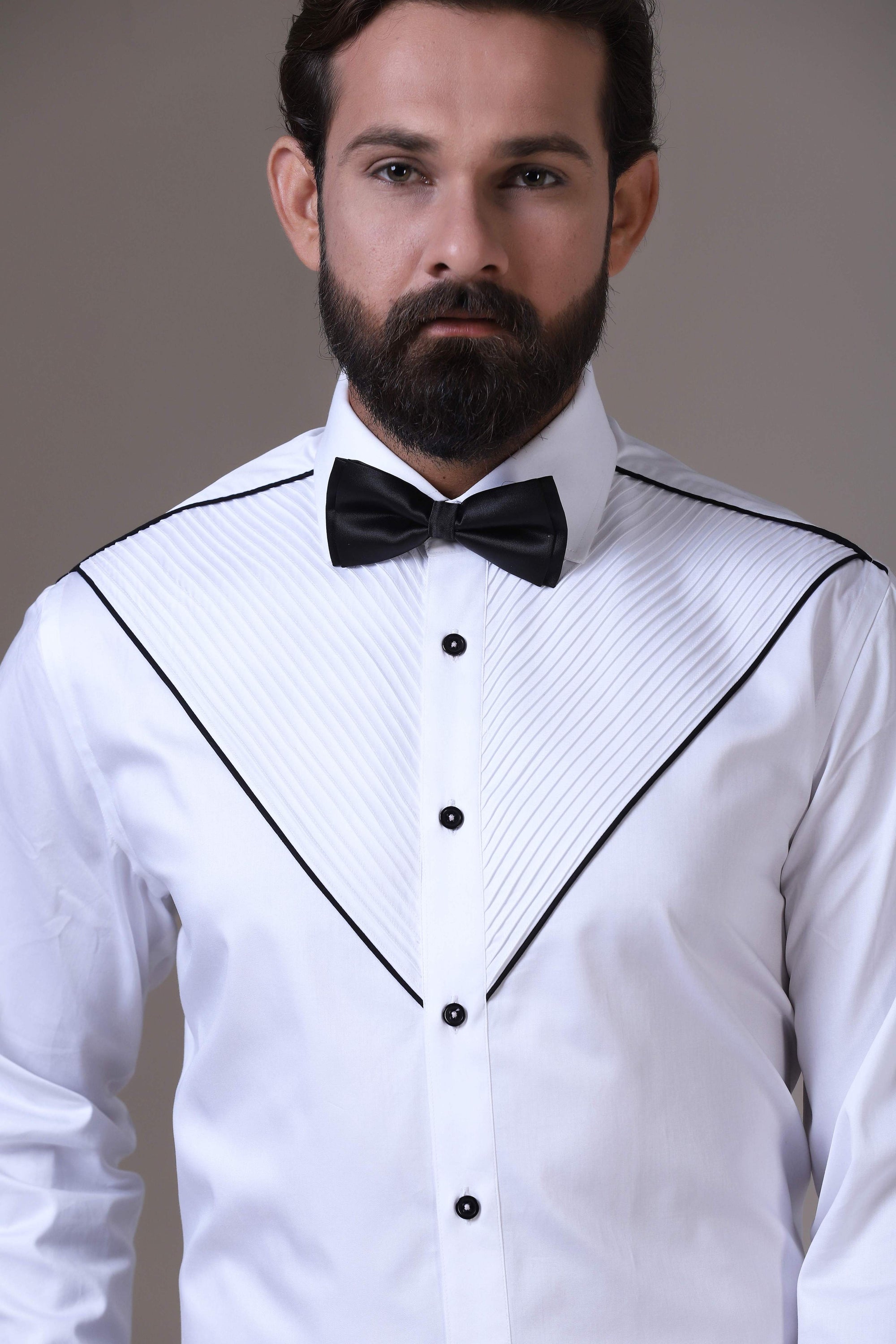 Step into sophistication with the Contemporary Tuxedo Shirt. Shop Now!