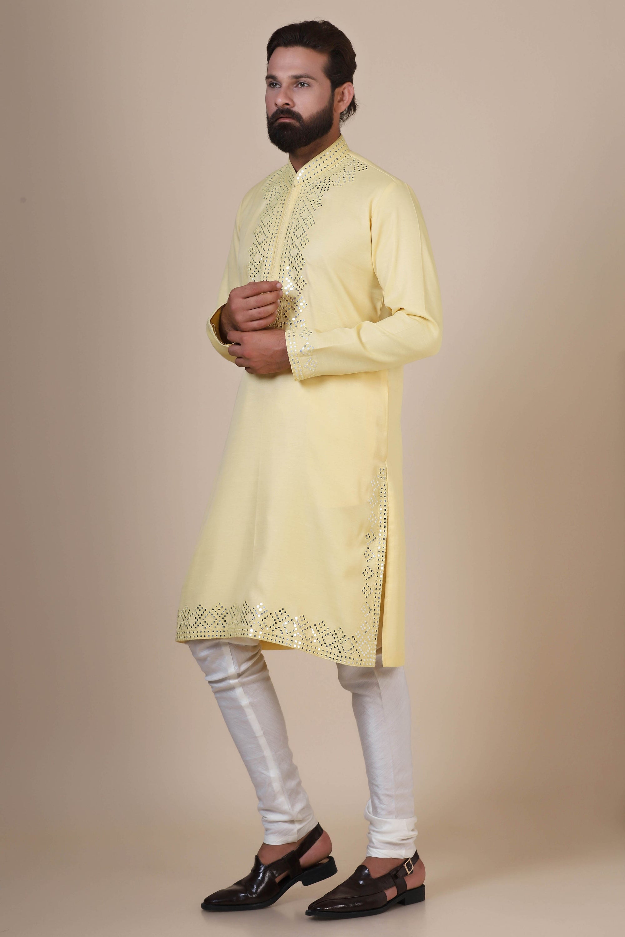 Elevate your style with our yellow embroidered Kurta Pajama. Shop Now!