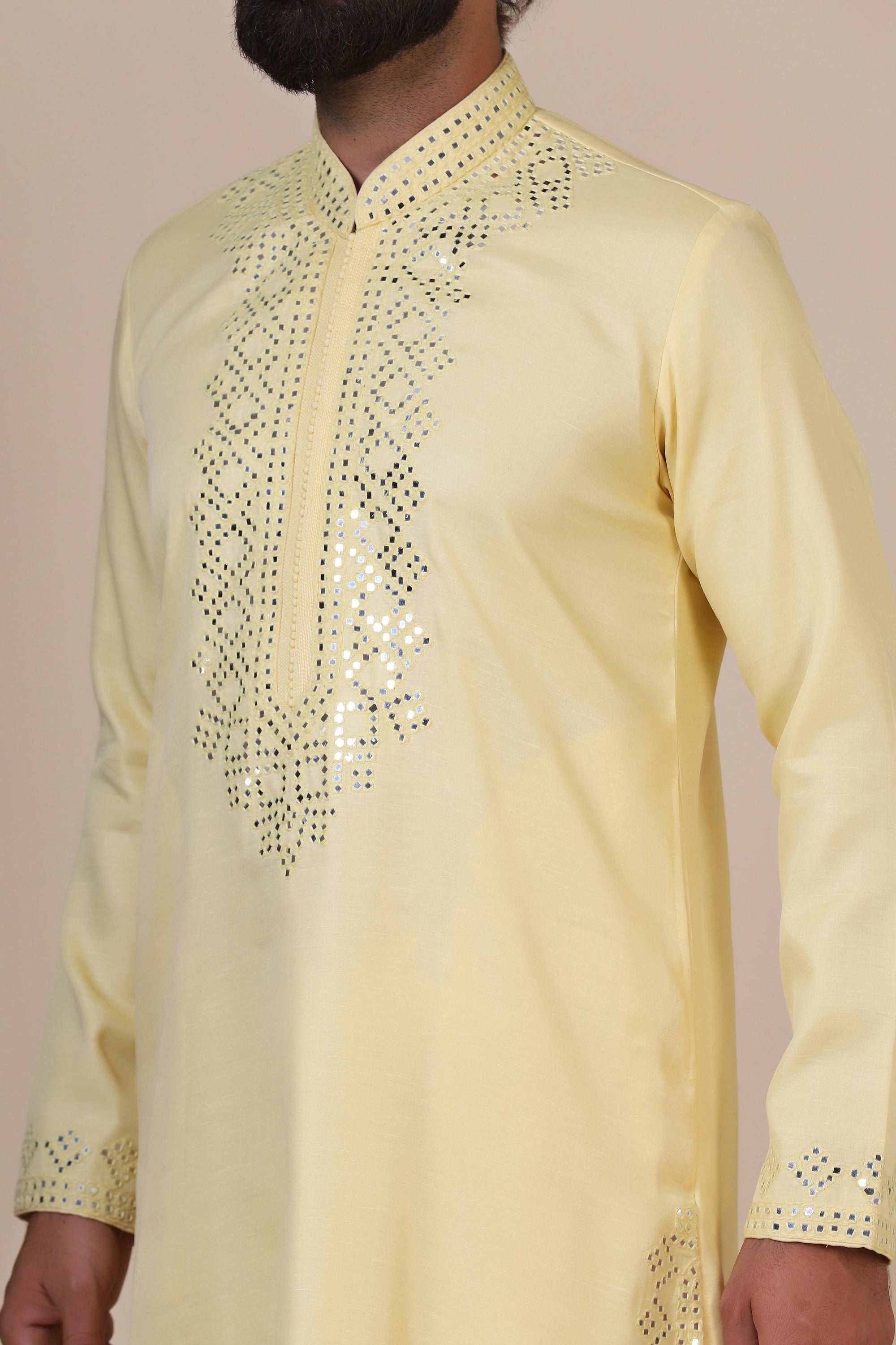 Elevate your style with our yellow embroidered Kurta Pajama. Shop Now!