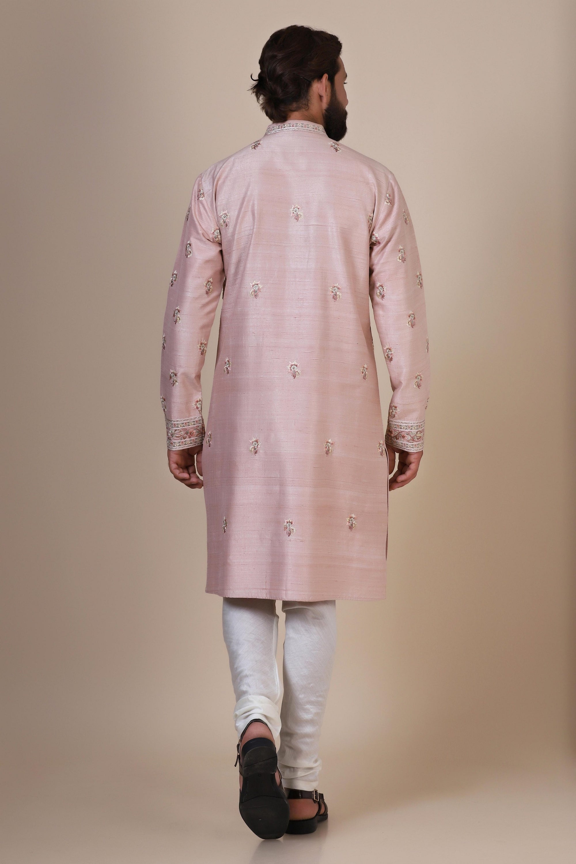Indulge in elegance with our Pink Kurta, crafted from fine Raw-Silk fabric. Shop Now!