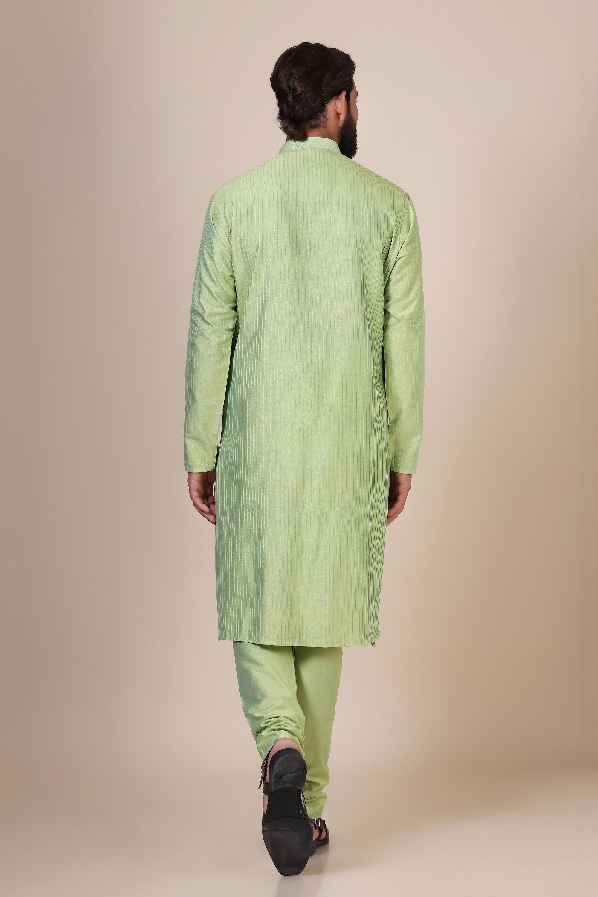 Elevate your style with comfort in our Green kurta pajama, crafted from blended cotton. Shop Now!
