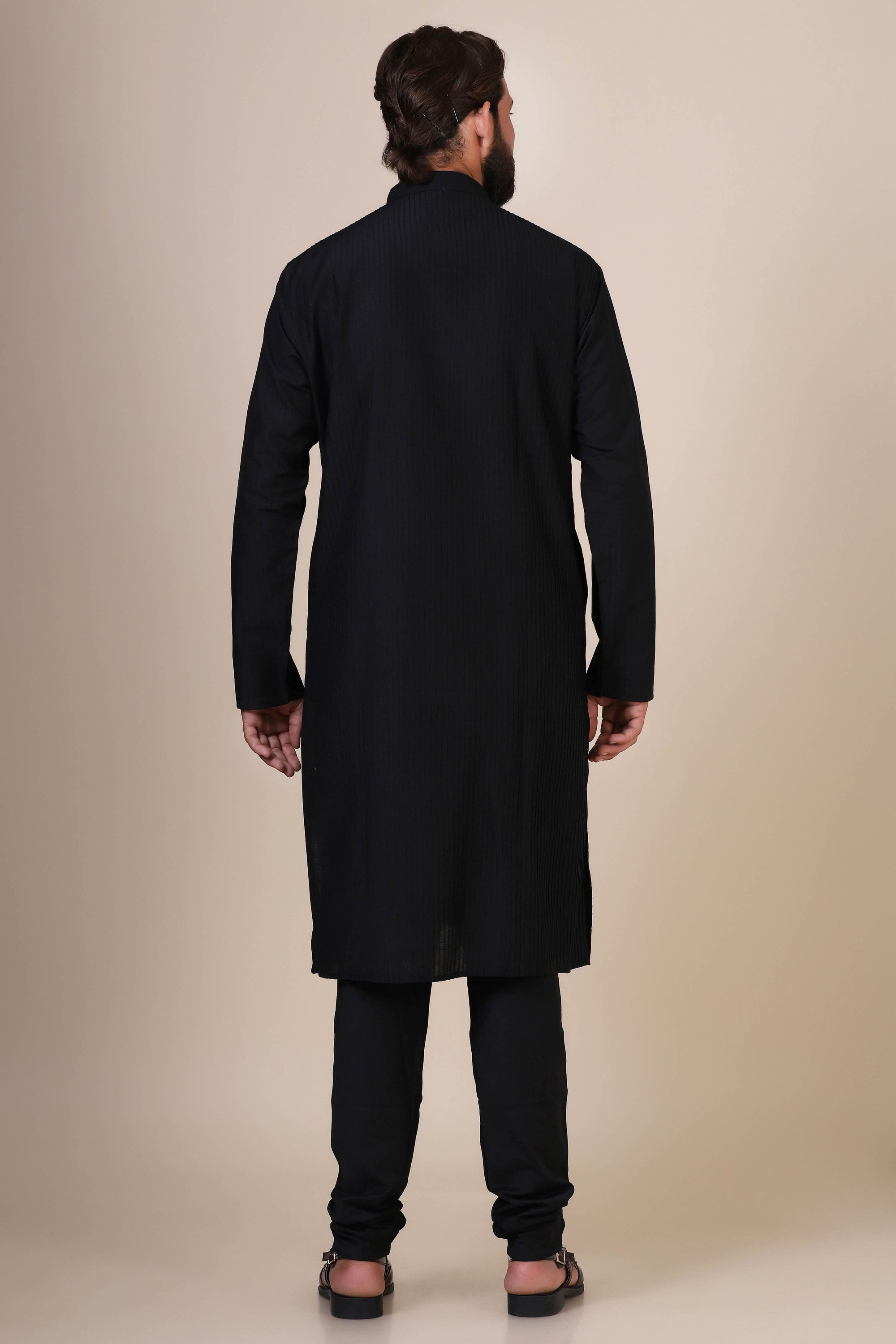 Elevate your style in comfort with our Black kurta pajama, crafted from blended cotton. Shop Now!