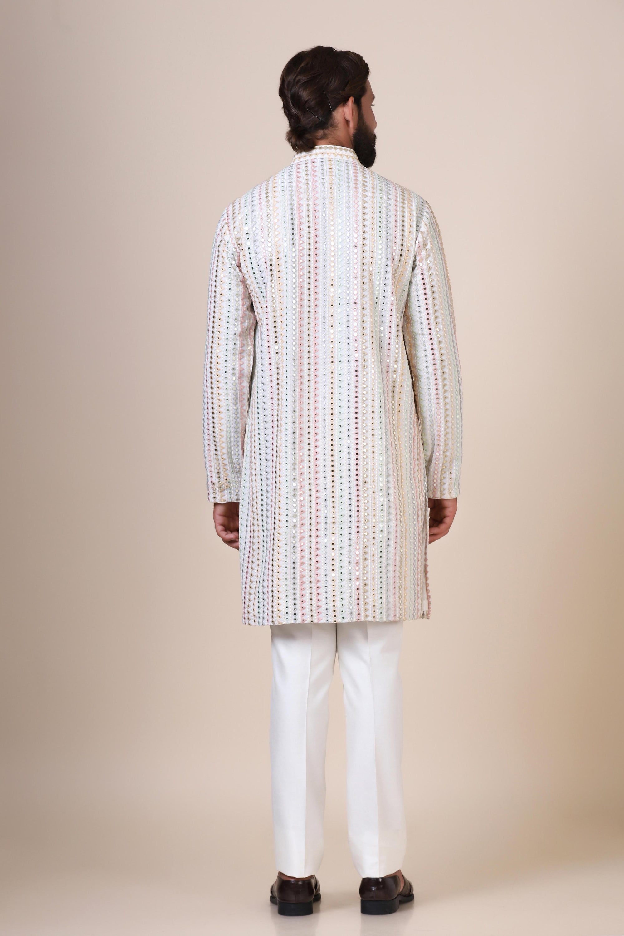 Step into elegance with this multicolour Kurta Pajama. Shop Now!