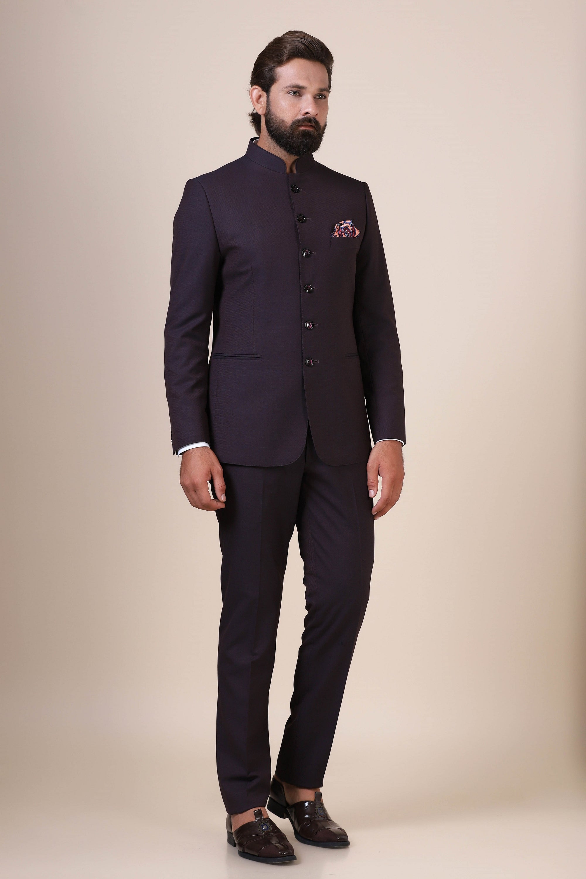 Elevate your style with our burgundy Bandhgala Suit. Shop Now!