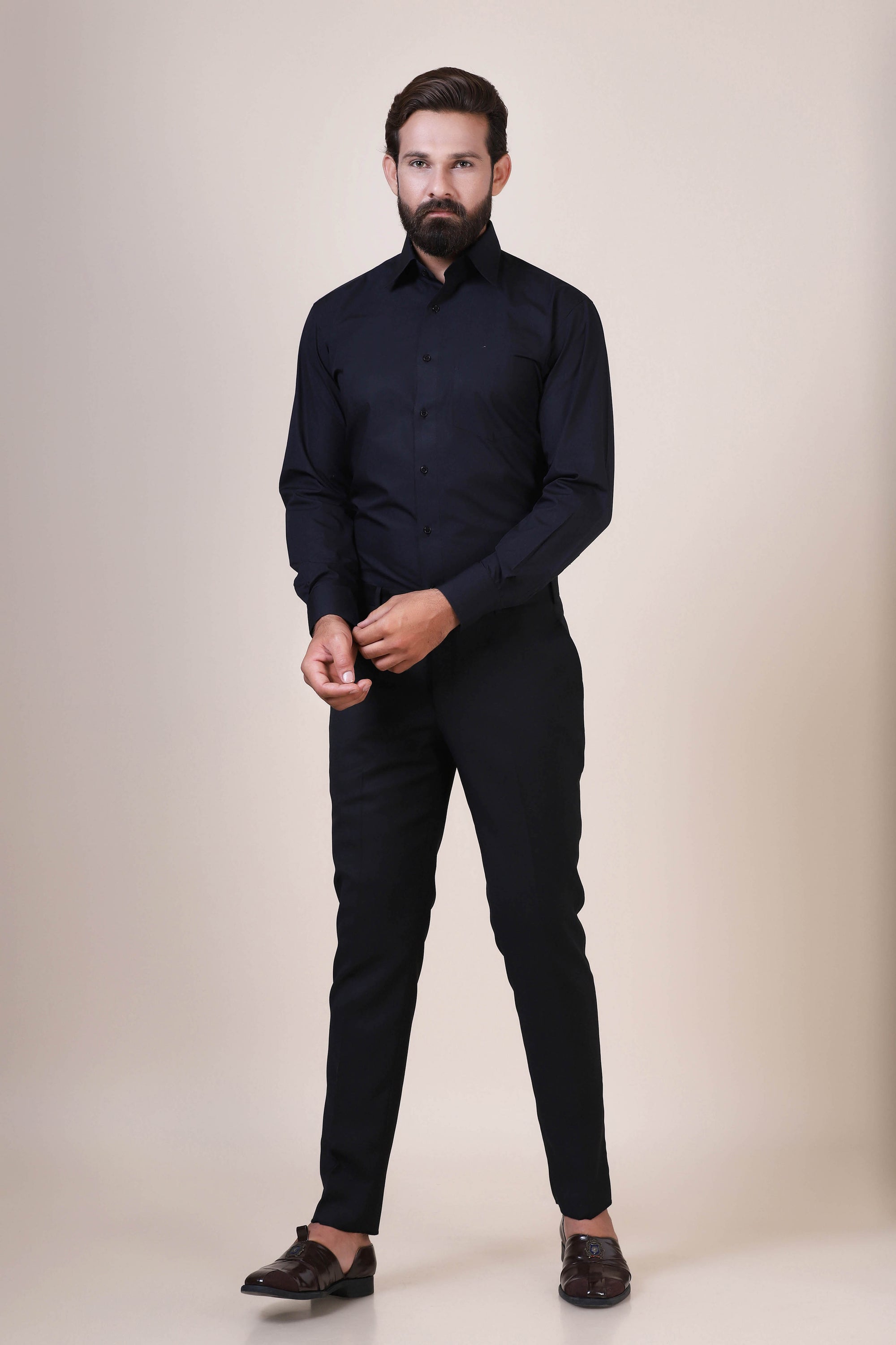 Look sharp and stylish with this black shirt for men. Shop Now.!