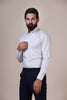 Elevate your everyday style with our 100% cotton beige shirt. Sophisticated details include a concealed button-down collar and French placket for a timeless look.