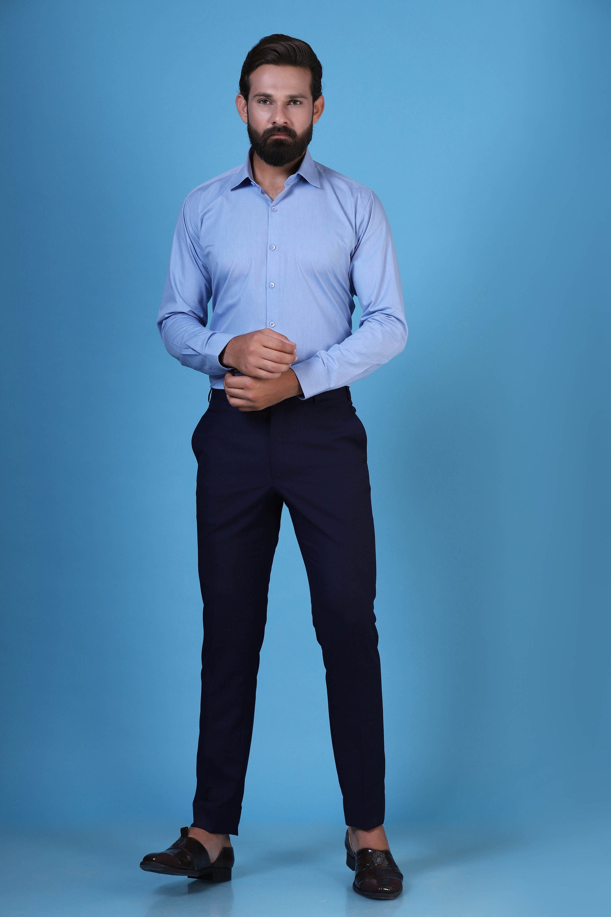 Shop our elegant Basic Blue Shirt and embrace style, comfort, and sophistication. Shop Now!