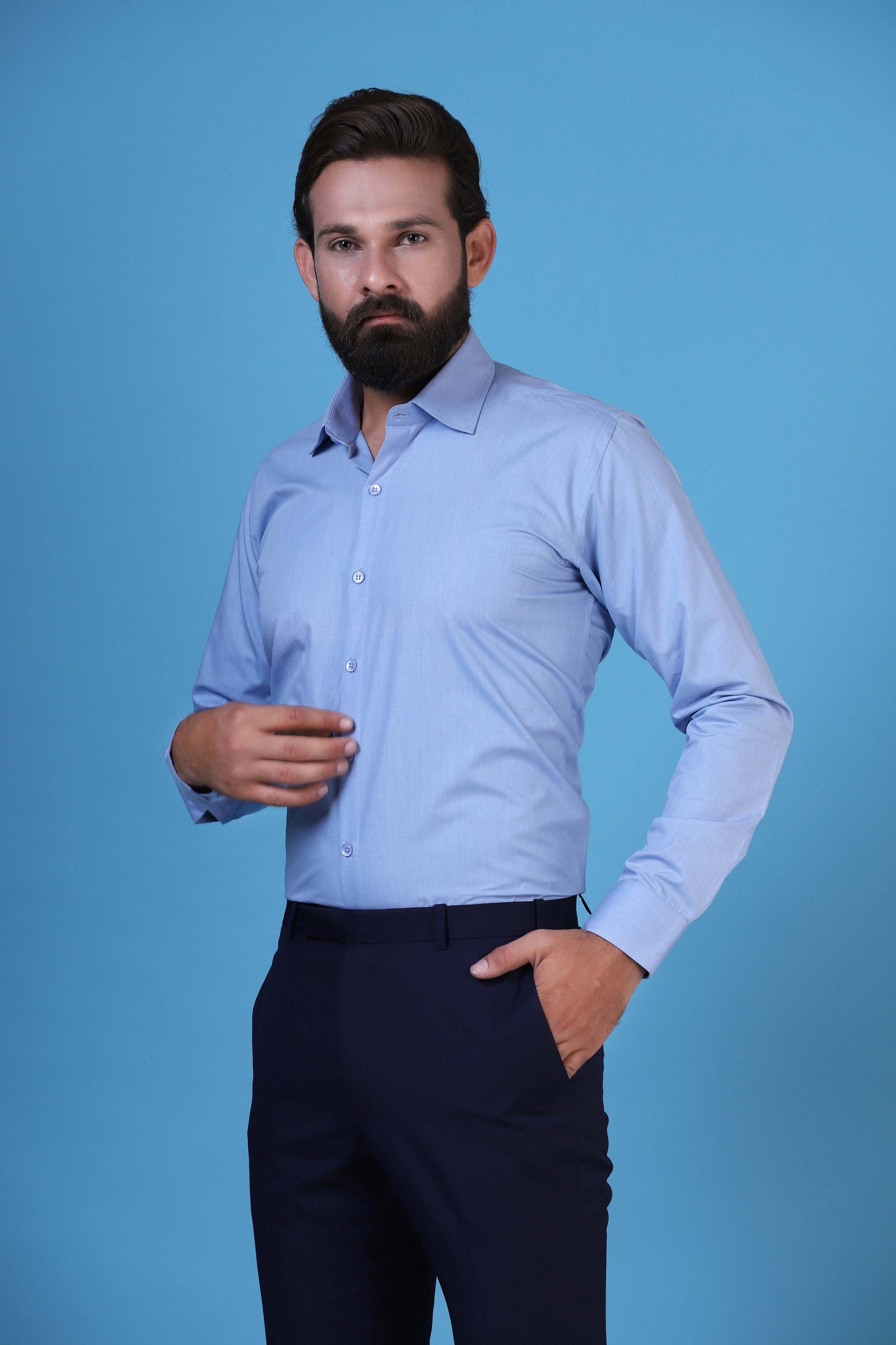 Shop our elegant Basic Blue Shirt and embrace style, comfort, and sophistication. Shop Now!
