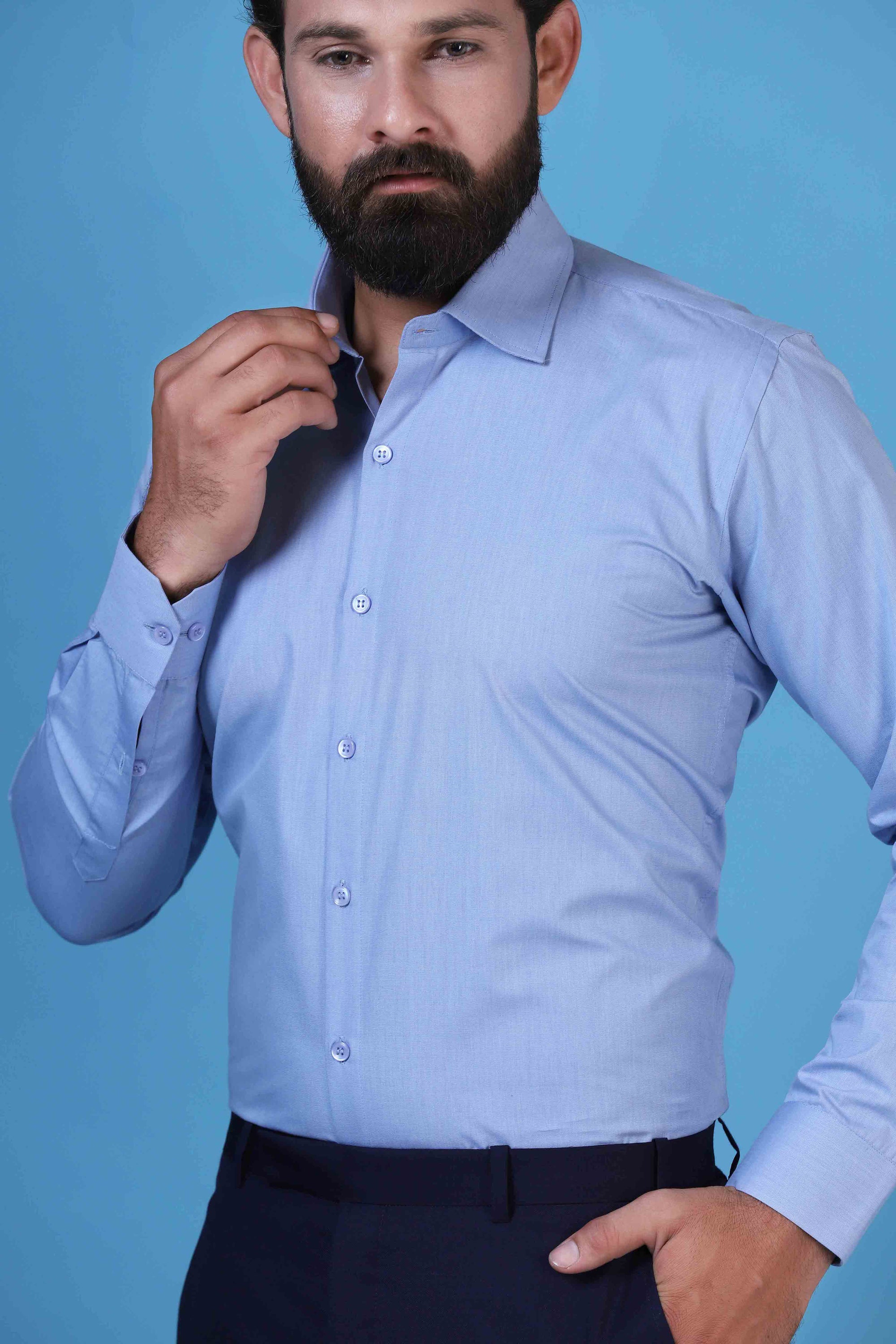 Shop our elegant Basic Blue Shirt and embrace style, comfort, and sophistication. Shop Now!